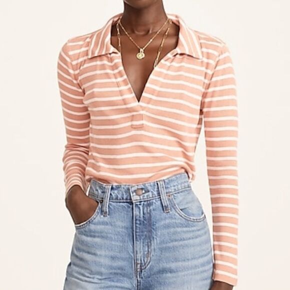 NWT J.Crew Ribbed Polo T-Shirt - Picture 2 of 8